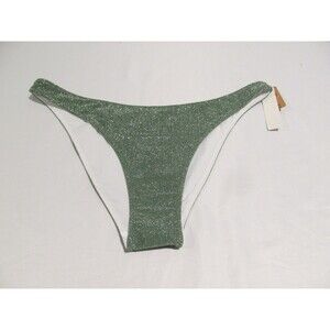 Victoria’s Secret PINK Shimmer Brazilian Bikini Bottom Pine Green M NWT Cheeky